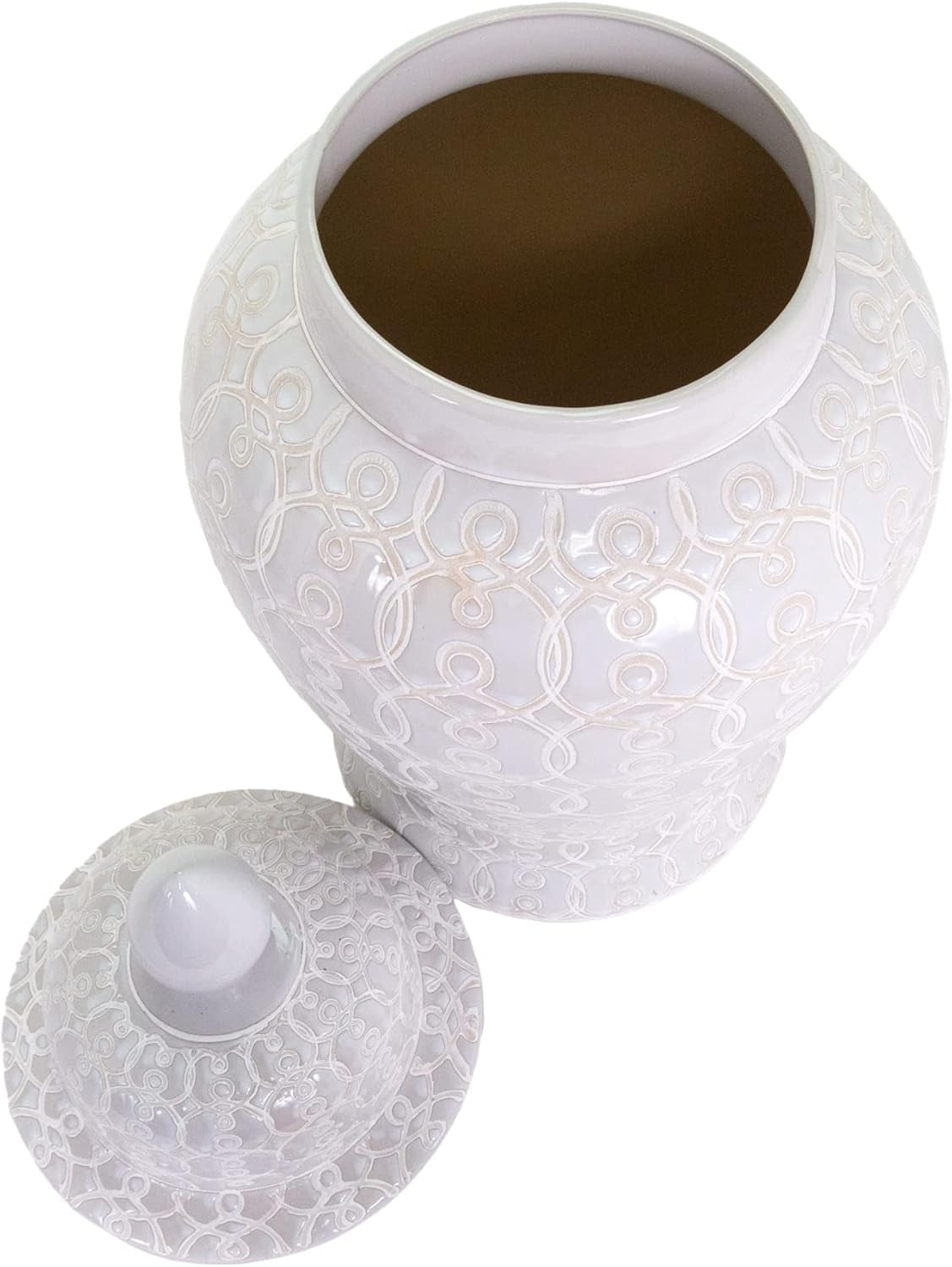 Hand Crafted and Hand Painted Ellery Jar, Multi-Tonal Shades of Cream, Taupe, & Gray