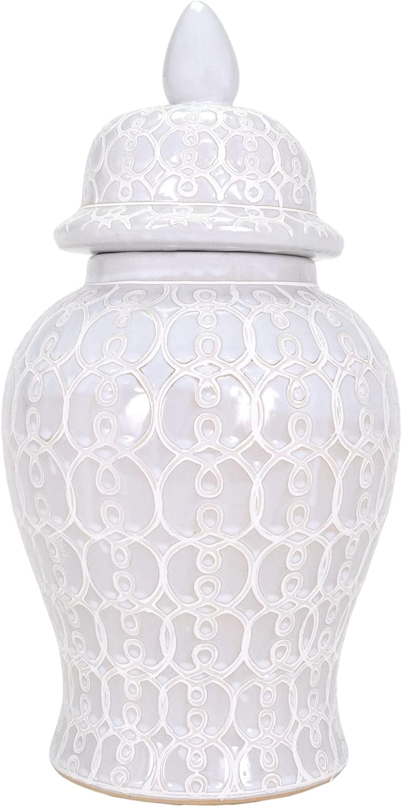 Hand Crafted and Hand Painted Ellery Jar, Multi-Tonal Shades of Cream, Taupe, & Gray