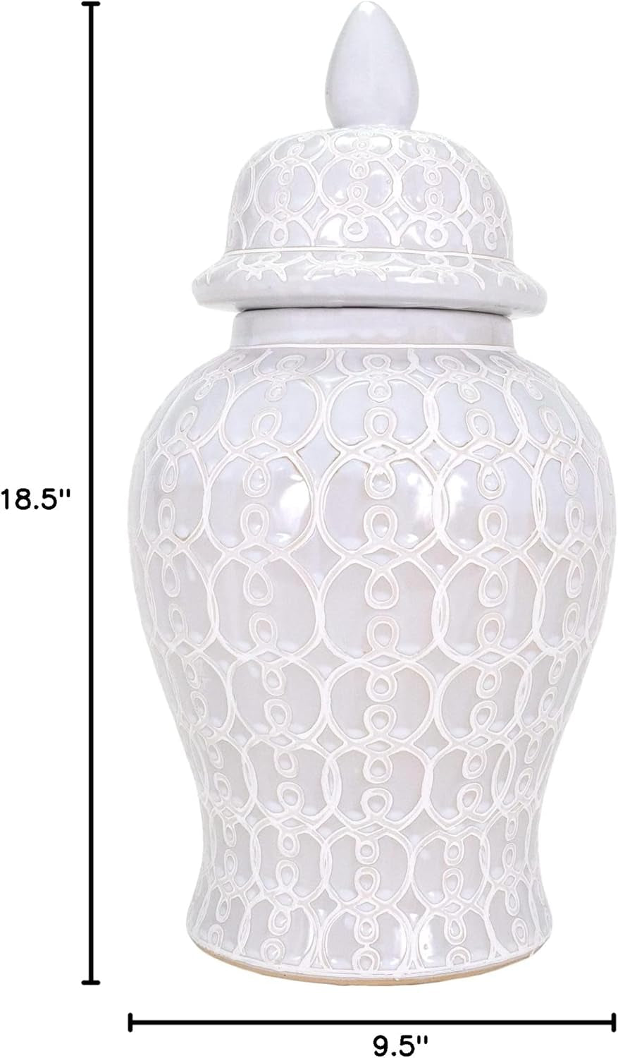 Hand Crafted and Hand Painted Ellery Jar, Multi-Tonal Shades of Cream, Taupe, & Gray