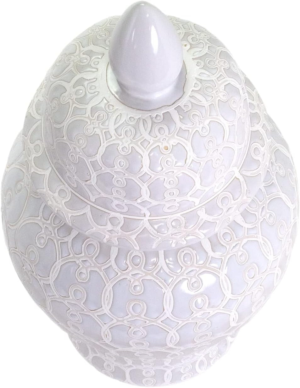 Hand Crafted and Hand Painted Ellery Jar, Multi-Tonal Shades of Cream, Taupe, & Gray